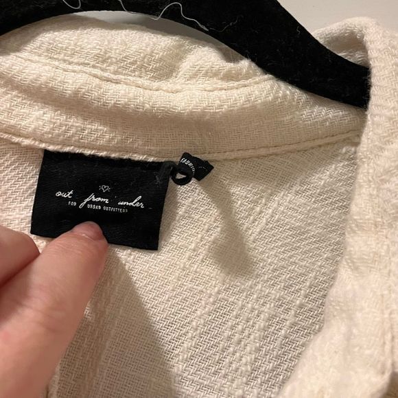 Urban Outfitters Out From Under Button-Down Romper Collared Ivory - Picture 10 of 11